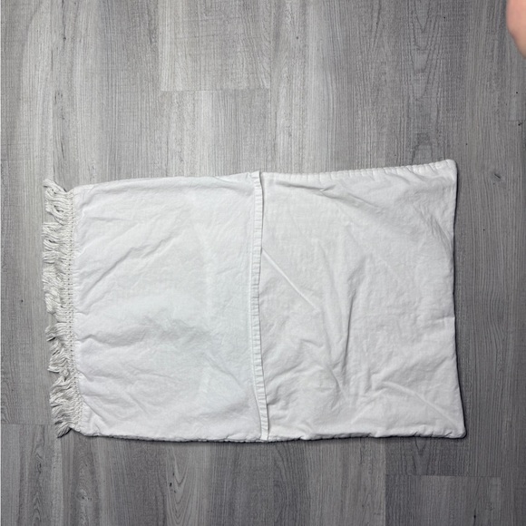 Hearth & Hand Cream quilted standard size pillow sham with fringe-exc - Picture 6 of 9